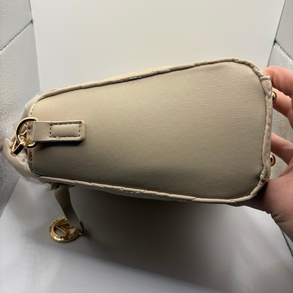 Valentino Orlandi Quilted Taupe Monogram Handbag - Picture 6 of 8